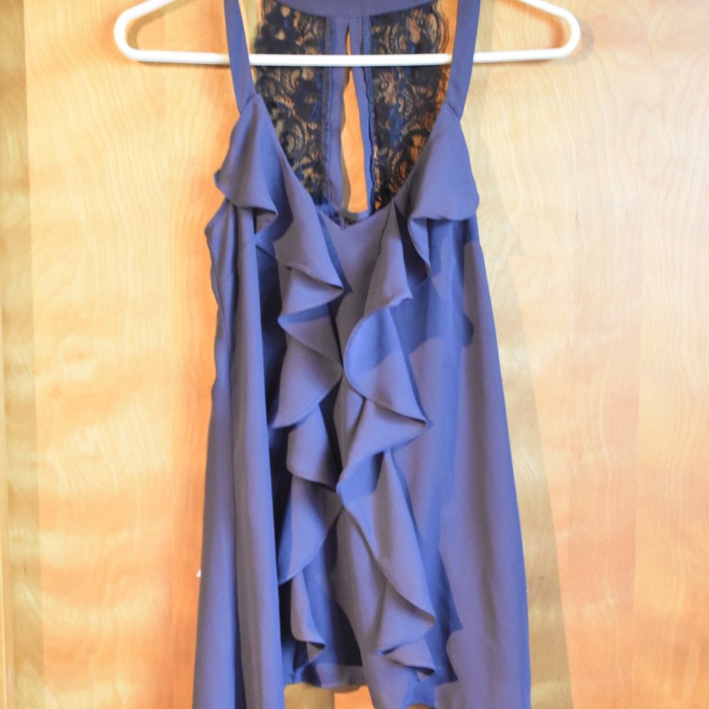 Maurice's - Gray with beautiful black lace - Fringed - Tank